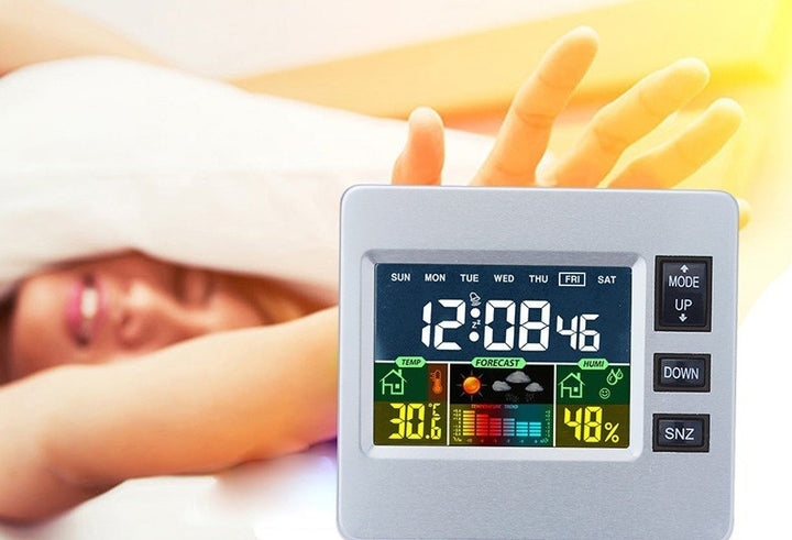 Multifunkciós LCD kijelzős időjárás állomás és asztali óra-1