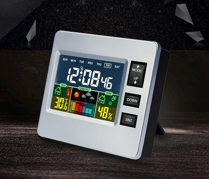 Multifunkciós LCD kijelzős időjárás állomás és asztali óra-2