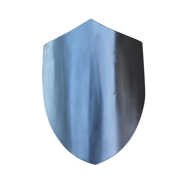 14th Century Four Point Functional Polished Steel Medieval Battle Shield-0