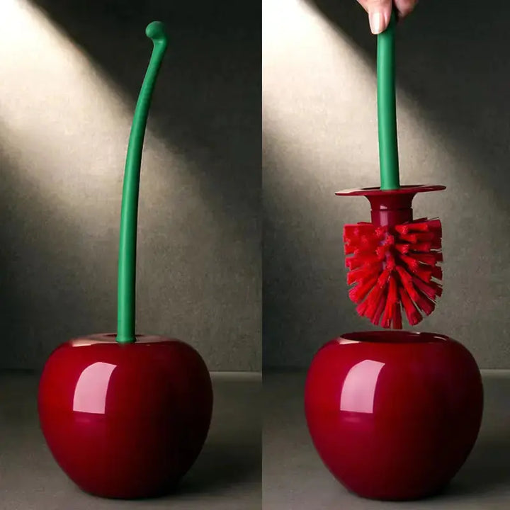 Cherry Toilet Brush Set - Plastic Cleaning Tool (One Set) My Store