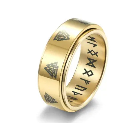 Rotatable Triangle Pattern Stainless Steel Ring My Store