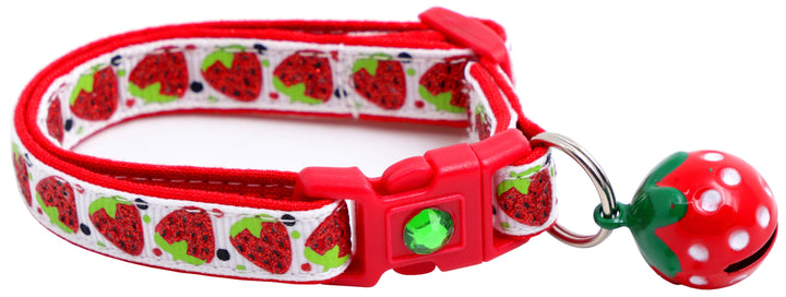 Strawberries Breakaway Cat Collar Pugs2Persians