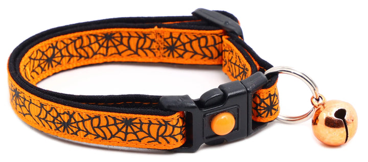 Black Spiderwebs on Orange Cat Collar Pugs2Persians