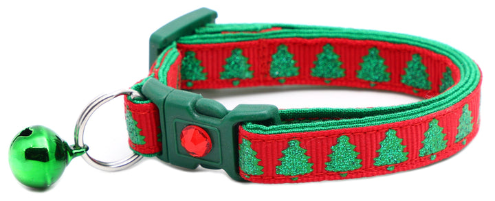 Glittering Christmas Trees Breakaway Cat Collar Pugs2Persians