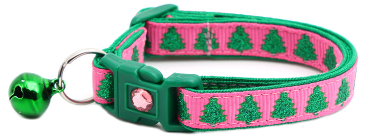 Glittering Christmas Trees Breakaway Cat Collar Pugs2Persians