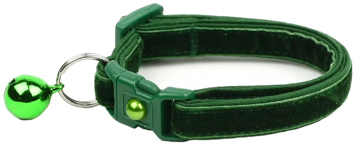 Soft Emerald Green Velvet Cat Collar Pugs2Persians