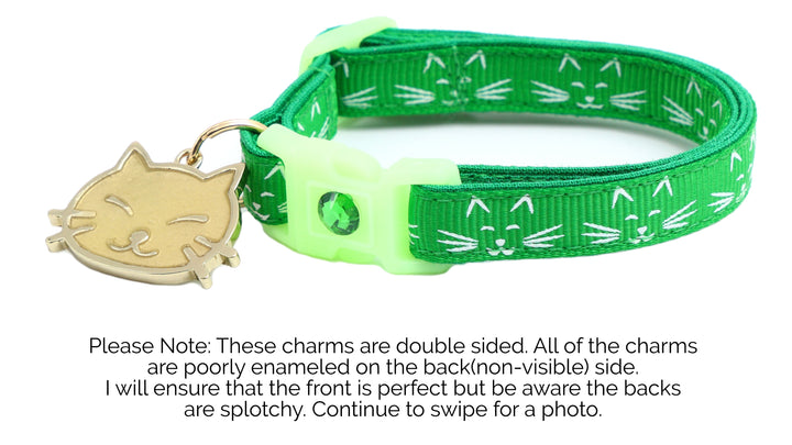 Glowing Cat Faces Breakaway Cat Collar Pugs2Persians