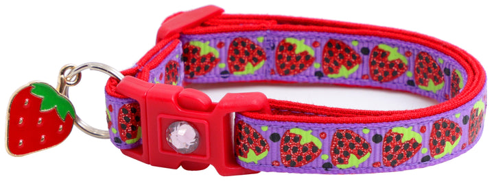 Strawberries Breakaway Cat Collar Pugs2Persians