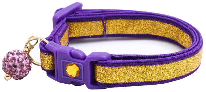 Gold Glitter Breakaway Cat Collar Pugs2Persians