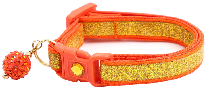 Gold Glitter Breakaway Cat Collar Pugs2Persians