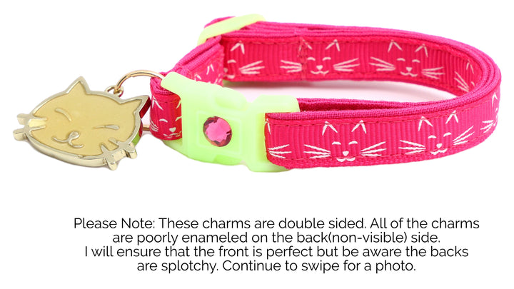 Glowing Cat Faces Breakaway Cat Collar Pugs2Persians