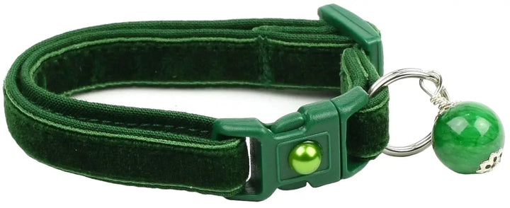 Soft Emerald Green Velvet Cat Collar Pugs2Persians