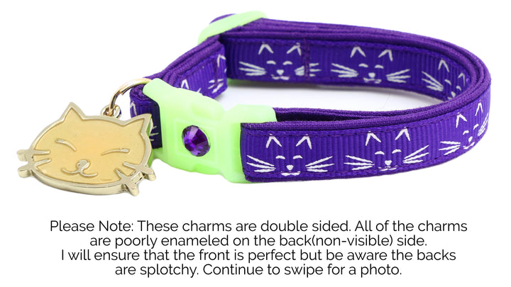 Glowing Cat Faces Breakaway Cat Collar Pugs2Persians