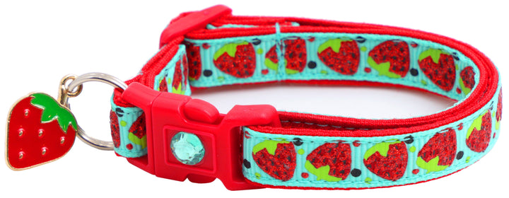 Strawberries Breakaway Cat Collar Pugs2Persians