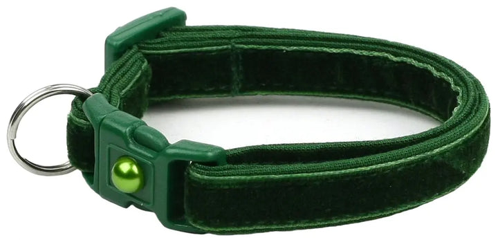 Soft Emerald Green Velvet Cat Collar Pugs2Persians