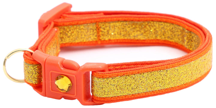 Gold Glitter Breakaway Cat Collar Pugs2Persians