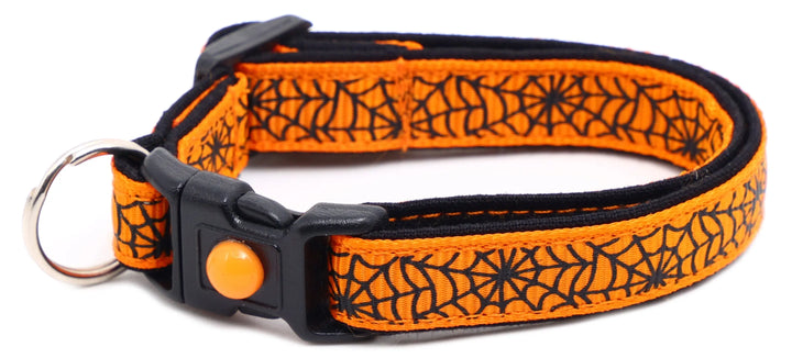 Black Spiderwebs on Orange Cat Collar Pugs2Persians