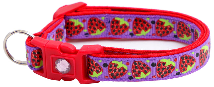 Strawberries Breakaway Cat Collar Pugs2Persians
