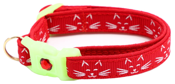 Glowing Cat Faces Breakaway Cat Collar Pugs2Persians