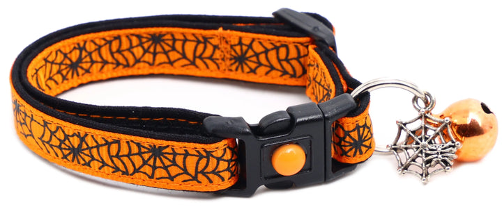 Black Spiderwebs on Orange Cat Collar Pugs2Persians