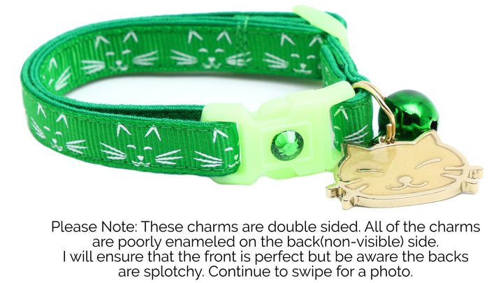 Glowing Cat Faces Breakaway Cat Collar Pugs2Persians
