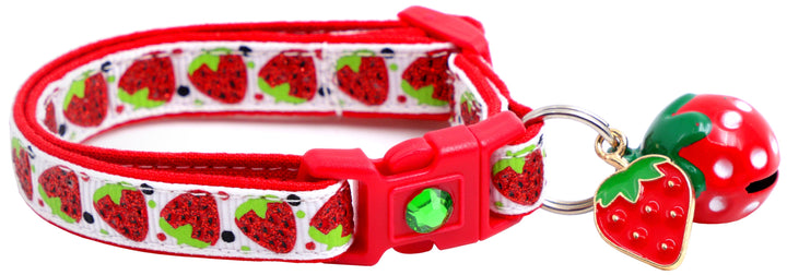 Strawberries Breakaway Cat Collar Pugs2Persians