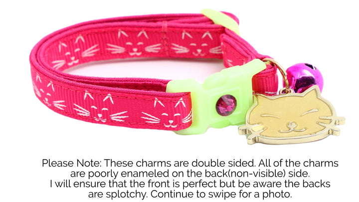 Glowing Cat Faces Breakaway Cat Collar Pugs2Persians