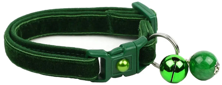 Soft Emerald Green Velvet Cat Collar Pugs2Persians