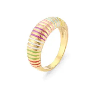 Gold Pinstripe Ring for Women's Fashion My Store