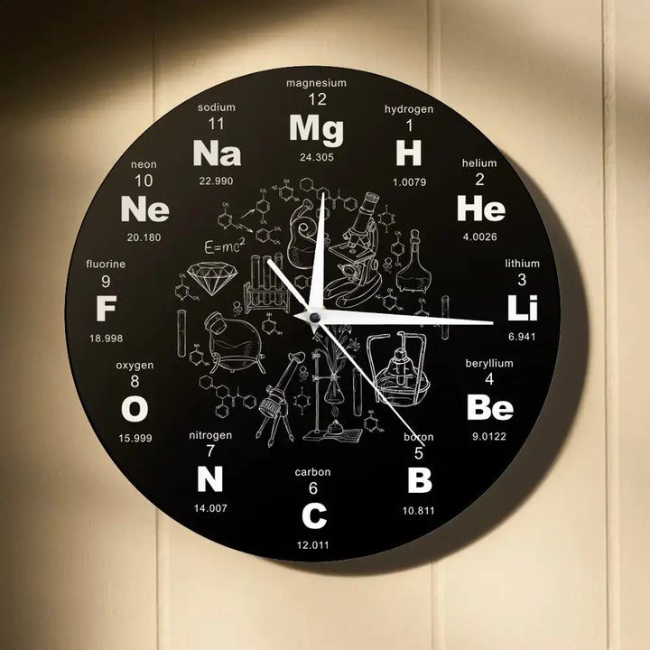 Periodic Table Wall Clock with Acrylic Design My Store