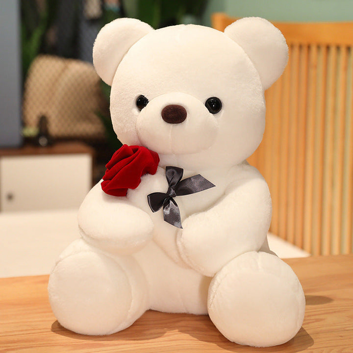 Lovely Hug Roses Teddy Bear Plush Pillow-5
