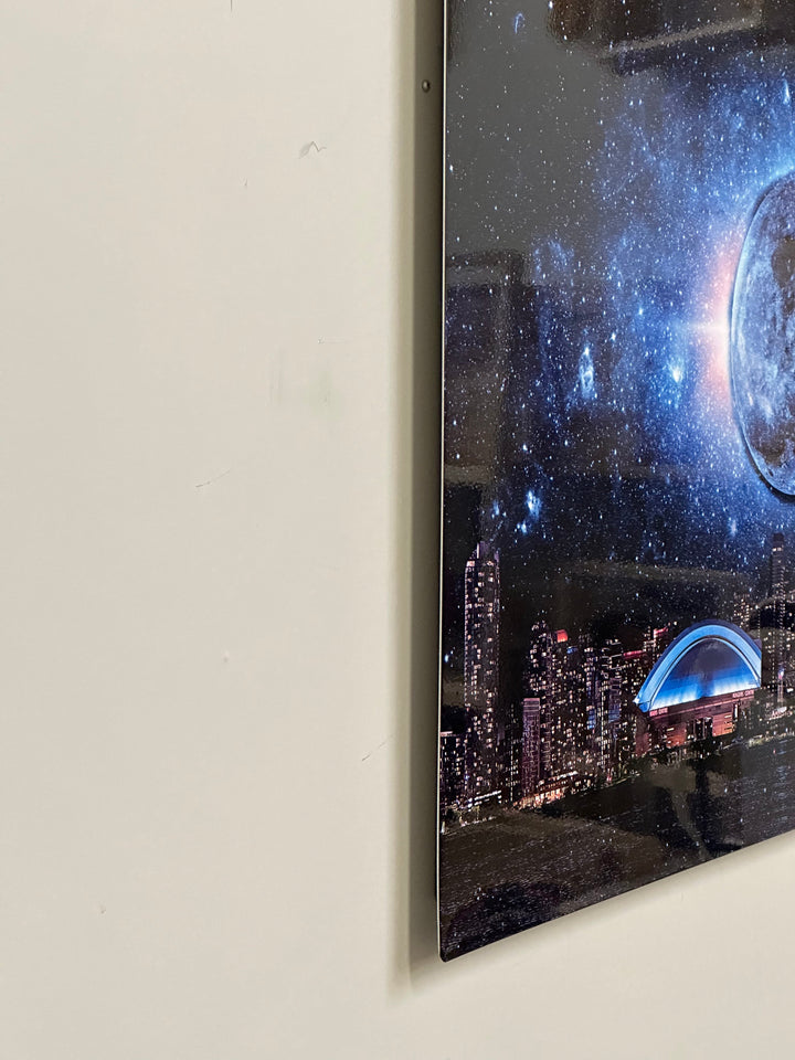 Metal aluminum print-Toronto, dark moon with CN Tower-Limited Edition-4