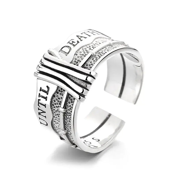 S925 Sterling Silver Vintage Distressed Ring My Store