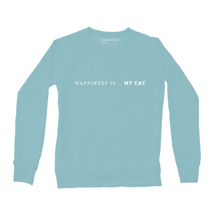 Women's My Cat Crew Sweatshirt, Teal-0
