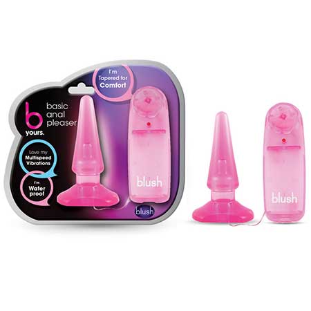 B Yours Basic Anal Pleaser Remote-Controlled Vibrating Anal Plug Pink-0