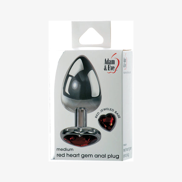 Adam & Eve Red Hearts Gem Anal Plug Medium-0