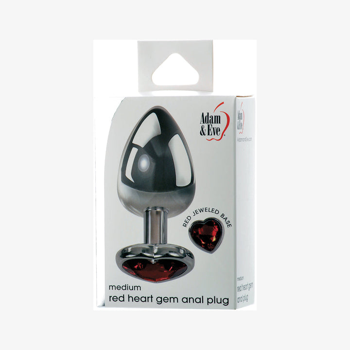 Adam & Eve Red Hearts Gem Anal Plug Medium-0