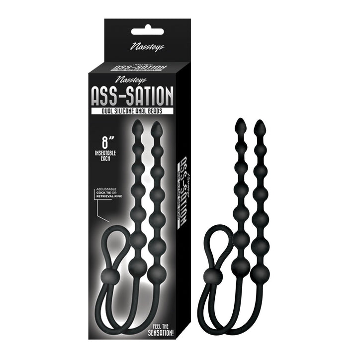 Ass-Sation Dual Silicone Anal Beads Black-0