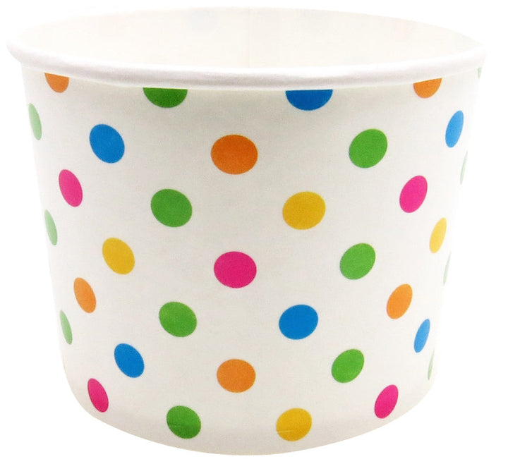4oz Rainbow Polka Dot Ice Cream Cups (1000/Case)-1