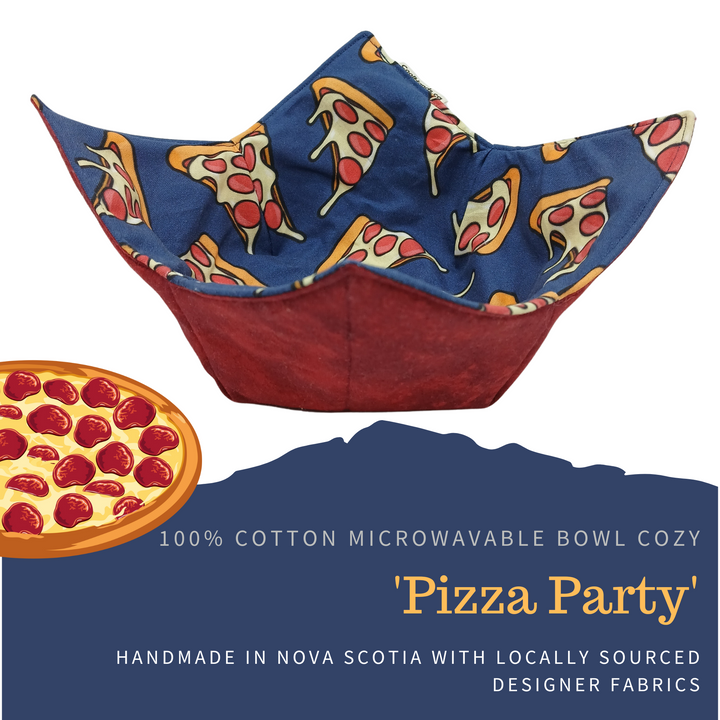 100% Cotton Microwavable Bowl Cozy - Pizza Party-0