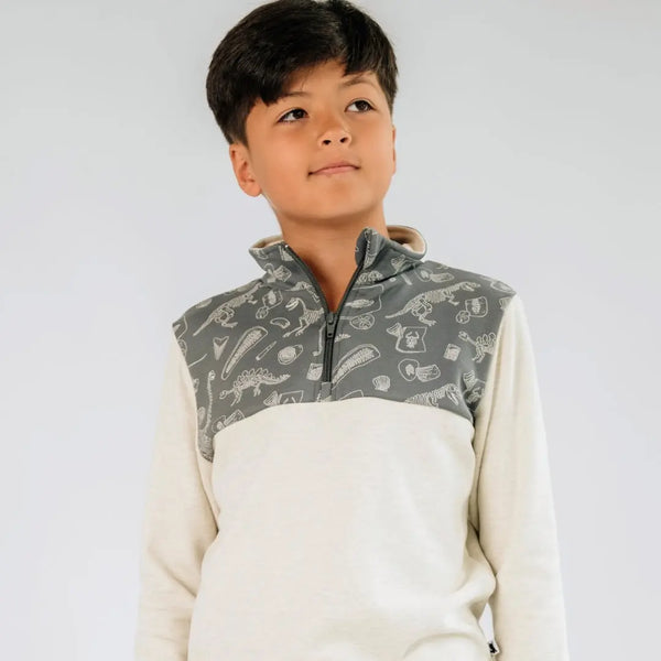 Youth Bamboo Fleece Half Zip — Last Call-0