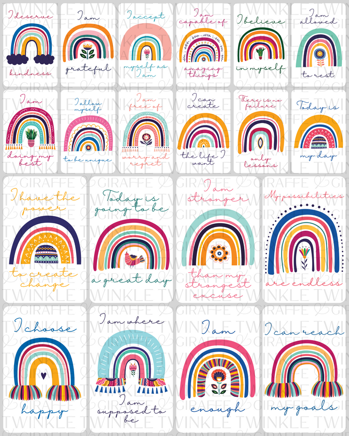 Rainbow Affirmation Cards - Set of 20-2