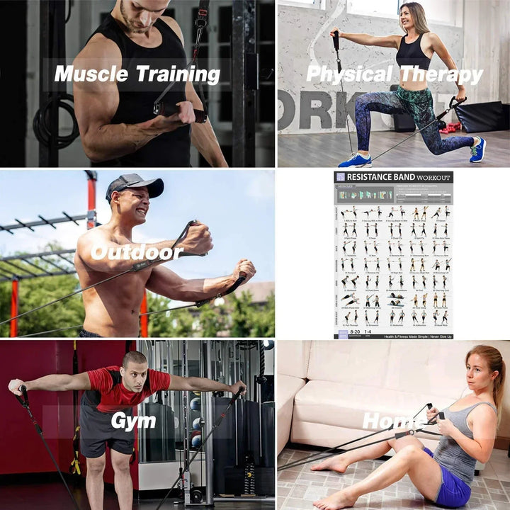 300lb Booty Resistance Band Set with Dumbbell Harness - Home Gym Workout-4