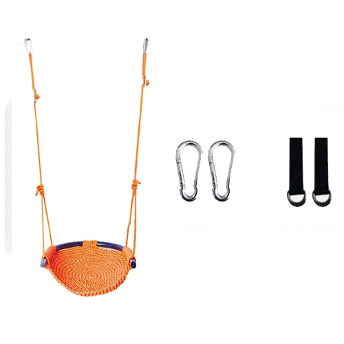 U-Shape Children's Swing - Indoor & Outdoor Hanging Chair | Adjustable Height & 360° Protection-0