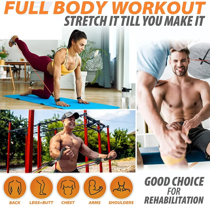 300lb Booty Resistance Band Set with Dumbbell Harness - Home Gym Workout-2