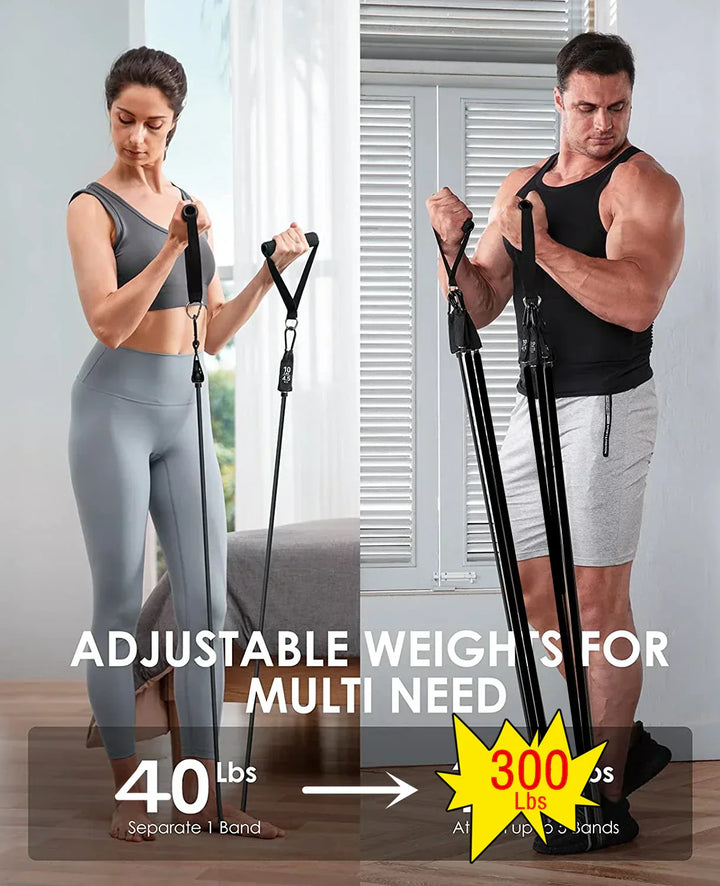 300lb Booty Resistance Band Set with Dumbbell Harness - Home Gym Workout-1