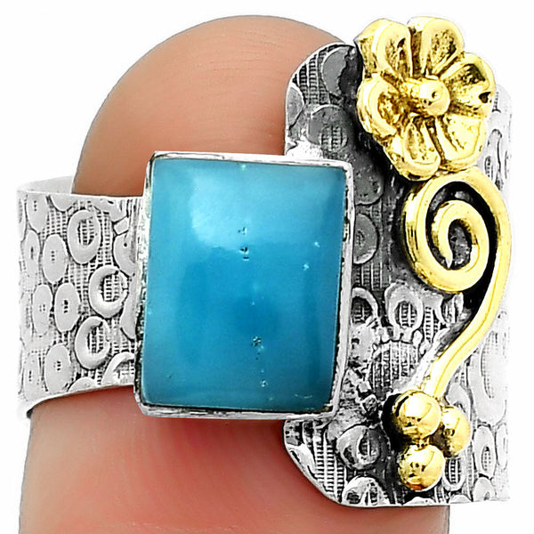 Two Tone - Natural Smithsonite Ring size-8 R-1681 SDR161327 DESIRE GEM