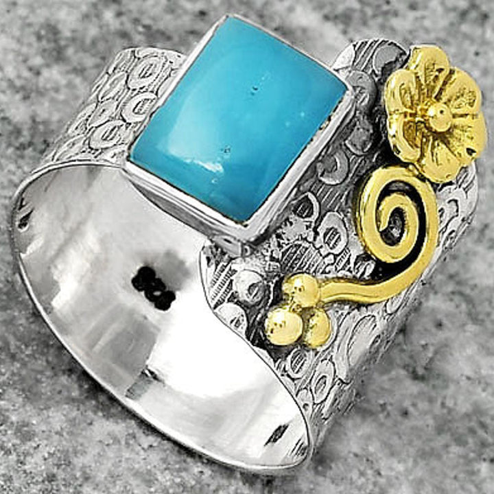 Two Tone - Natural Smithsonite Ring size-8 R-1681 SDR161327 DESIRE GEM