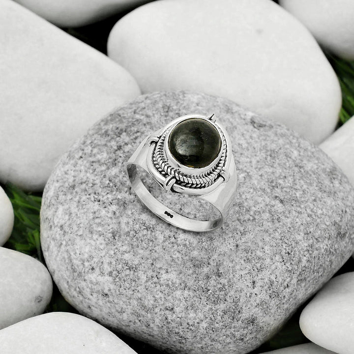 Natural Nuummite Ring size-8 R-1539 SDR170421 DESIRE GEM