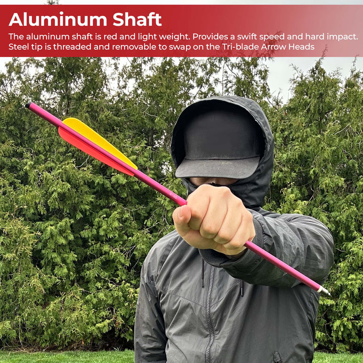 Survival Arrow Equipment Aluminum Red 16 Inch Set of Six-3